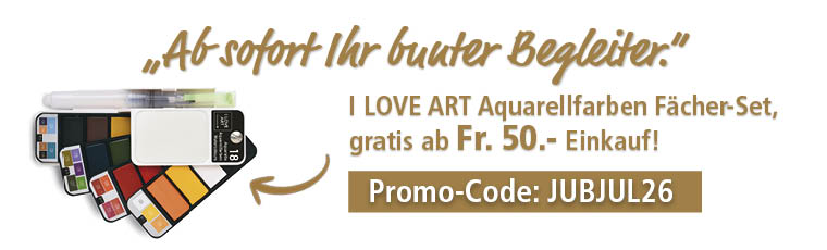 Monats-Goodie I LOVE ART Aquarellfarben-Fächer